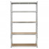 Raft metalic de depozitare cu 5 polite reglabile MDF, structura zincata, capacitate 1000 kg, 120x45x205 cm, gri [12]