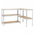 Raft metalic de depozitare cu 5 polite reglabile MDF, structura zincata, capacitate 1000 kg, 120x45x205 cm, gri [4]