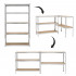 Raft metalic de depozitare cu 5 polite reglabile MDF, structura zincata, capacitate 1000 kg, 120x45x205 cm, gri [10]