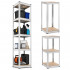 Raft metalic de depozitare cu 5 polite reglabile MDF, structura zincata, capacitate 500 kg, 40x40x180 cm, gri [2]