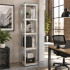 Raft metalic de depozitare cu 5 polite reglabile MDF, structura zincata, capacitate 500 kg, 40x40x180 cm, gri [15]