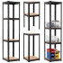 Raft metalic de depozitare cu 4 polite reglabile MDF, capacitate 400 kg, 40x40x180 cm, negru [2]