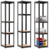 Raft metalic de depozitare cu 4 polite reglabile MDF, capacitate 400 kg, 40x40x180 cm, negru [3]
