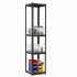 Raft metalic de depozitare cu 4 polite reglabile MDF, capacitate 400 kg, 40x40x180 cm, negru [12]