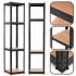Raft metalic de depozitare cu 4 polite reglabile MDF, capacitate 400 kg, 40x40x180 cm, negru [5]