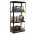 Raft metalic de depozitare cu 4 polite reglabile MDF, capacitate 700 kg, 80x40x174 cm, negru [14]