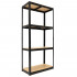 Raft metalic de depozitare cu 4 polite reglabile MDF, capacitate 700 kg, 80x40x174 cm, negru [16]