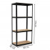Raft metalic de depozitare cu 4 polite reglabile MDF, capacitate 700 kg, 80x40x174 cm, negru [21]