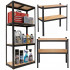 Raft metalic de depozitare cu 4 polite reglabile MDF, capacitate 700 kg, 80x40x174 cm, negru [4]