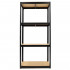 Raft metalic de depozitare cu 4 polite reglabile MDF, capacitate 700 kg, 80x40x174 cm, negru [6]