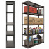 Raft metalic de depozitare cu 5 polite reglabile MDF, capacitate 750 kg, 120x40x200 cm, negru [2]