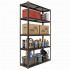 Raft metalic de depozitare cu 5 polite reglabile MDF, capacitate 750 kg, 120x40x200 cm, negru [17]