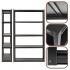 Raft metalic de depozitare cu 5 polite reglabile MDF, capacitate 750 kg, 120x40x200 cm, negru [7]