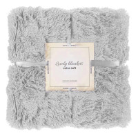 Patura pufoasa si calduroasa pentru 2 persoane, 160x200cm, gri deschis Patura pufoasa si calduroasa pentru 2 persoane, 160x200cm, gri deschis