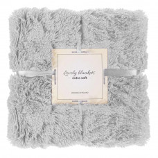 Patura pufoasa si calduroasa pentru 2 persoane, 200x240cm, gri deschis