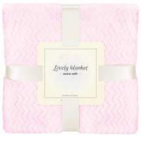 Patura pufoasa pentru 2 persoane, 2 fete, model in relief, 160x220cm, roz