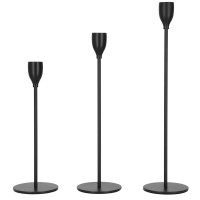 Set 3 suporturi de lumanare din metal, 23, 28 si 33cm, negru Set 3 suporturi de lumanare din metal, 23, 28 si 33cm, negru
