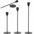 Set 3 suporturi de lumanare din metal, 23, 28 si 33cm, negru [11]