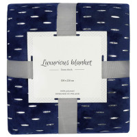 Patura pufoasa pentru 2 persoane, 2 fete, model in relief, 200x220cm, albastru marin Patura pufoasa pentru 2 persoane, 2 fete, model in relief, 200x220cm, albastru marin