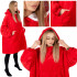 Hanorac tip patura oversize din fleece moale, cu gluga si buzunar mare, rosu [4]
