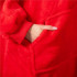 Hanorac tip patura oversize din fleece moale, cu gluga si buzunar mare, rosu [11]