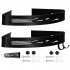 Set de 2 rafturi de baie pentru colt cu 2 sisteme instalare pe perete, aluminiu, 27x20x4cm, negru [2]