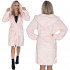 Halat de baie pentru femei pana la genunchi, cu gluga, marimea S/M, roz [2]