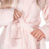 Halat de baie pentru femei pana la genunchi, cu gluga, marimea S/M, roz [9]