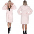 Halat de baie pentru femei pana la genunchi, cu gluga, marimea S/M, roz [10]