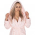 Halat de baie pentru femei pana la genunchi, cu gluga, marimea L/XL, roz [10]