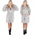 Halat de baie pentru femei pana la genunchi, cu gluga, marimea L/XL, gri [14]