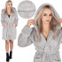 Halat de baie pentru femei pana la genunchi, cu gluga, marimea L/XL, gri [17]
