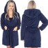 Halat de baie pentru femei pana la genunchi, cu gluga, marimea S/M, albastru marin [19]