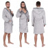 Halat de baie pentru barbati pana la genunchi, gluga mare, marimea L/XL, gri [21]
