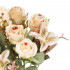 Buchet de flori artificiale din poliester, 10 fire trandafiri si crini, 37cm, crem [10]