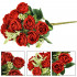 Buchet de flori artificiale din poliester, 10 fire trandafiri, 30cm, rosu [12]