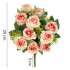Buchet de flori artificiale din poliester, 10 fire trandafiri, 29cm, roz [13]