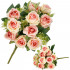 Buchet de flori artificiale din poliester, 10 fire trandafiri, 29cm, roz [14]
