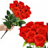 Buchet de flori artificiale din poliester, 12 fire trandafiri, 38cm, rosu [4]