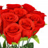 Buchet de flori artificiale din poliester, 12 fire trandafiri, 38cm, rosu [10]