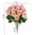 Buchet de flori artificiale din poliester, 12 fire trandafiri, 38cm, roz [15]