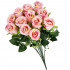 Buchet de flori artificiale din poliester, 12 fire trandafiri, 38cm, roz [17]