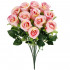 Buchet de flori artificiale din poliester, 12 fire trandafiri, 38cm, roz [6]