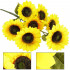 Buchet de flori artificiale din poliester, 2 fire de floarea soarelui, 57cm [12]