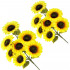 Buchet de flori artificiale din poliester, 2 fire de floarea soarelui, 57cm [16]