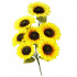 Buchet de flori artificiale din poliester, 2 fire de floarea soarelui, 57cm [4]