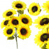 Buchet de flori artificiale din poliester, 2 fire de floarea soarelui, 57cm [7]