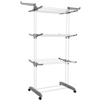 Uscator vertical pentru rufe, mobil si pliabil, cu doua umerase, 75x57x170cm, sarcina 20kg