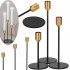 Set 3 suporturi decorative pentru lumanari din metal, tip sfesnic, cu inaltimi de 14, 20 si 25 cm, design elegant pentru decoratiuni festive si realiz [3]