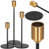 Set 3 suporturi decorative pentru lumanari din metal, tip sfesnic, cu inaltimi de 14, 20 si 25 cm, design elegant pentru decoratiuni festive si realiz [5]